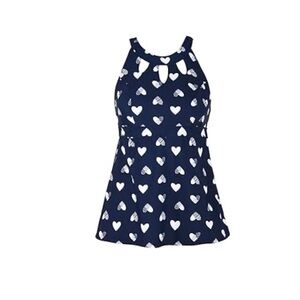 COPY - Tankini top and high waisted rouged bottoms. 16W